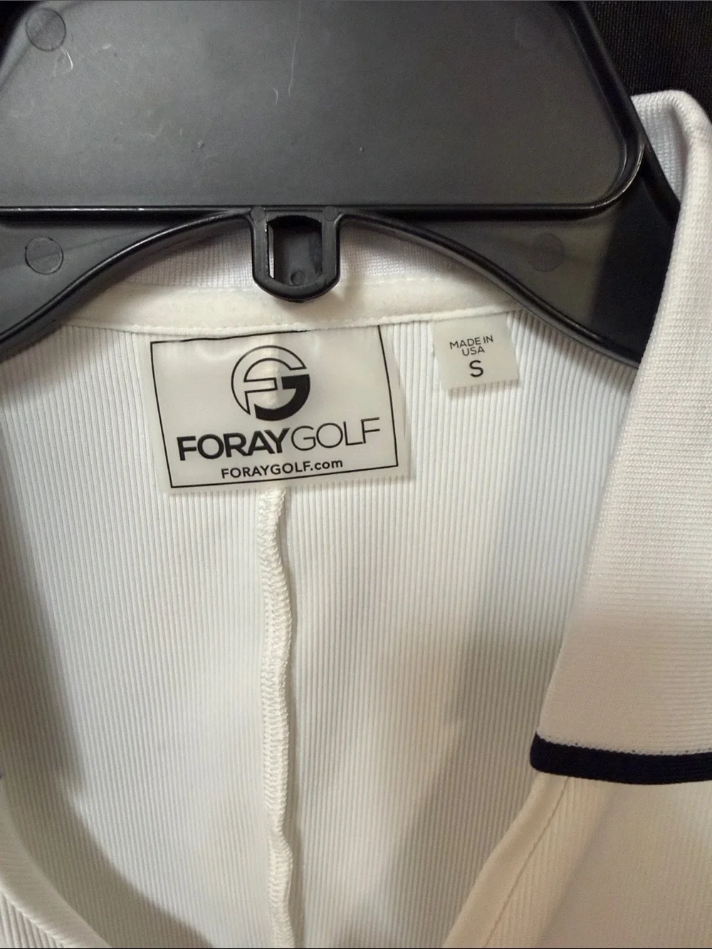 Foray Golf Women's White Sleeveless Polo Tank with Navy Trim